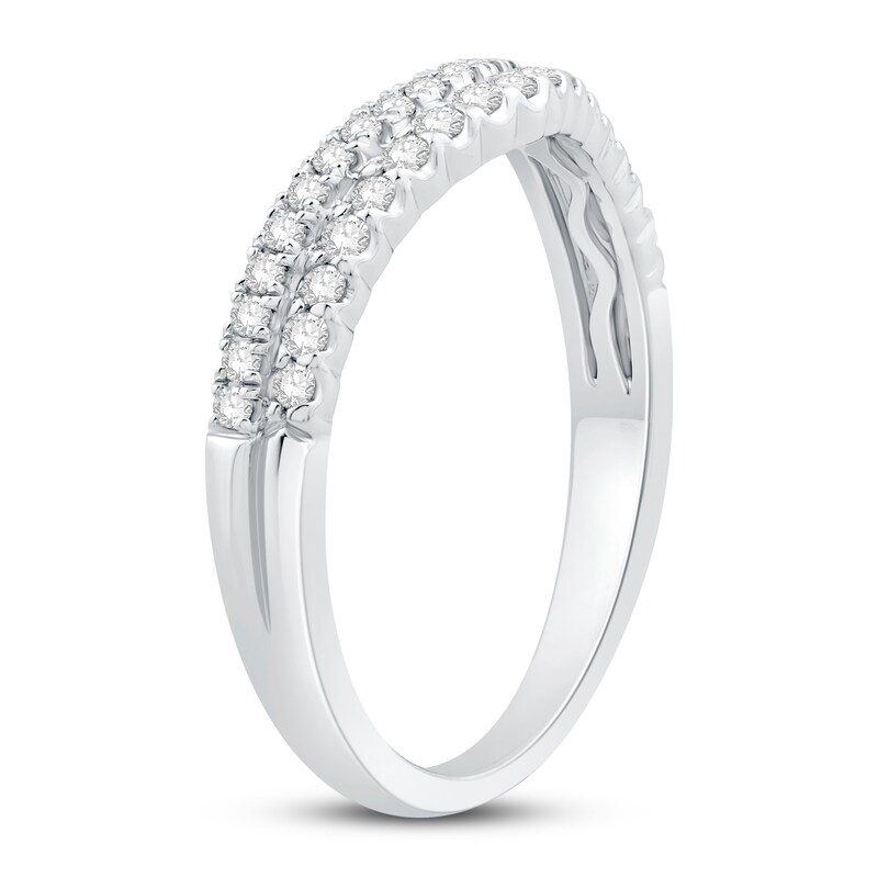 Main Image 2 of Diamond Contour Ring 1/3 ct tw Round 14K White Gold