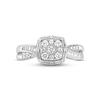 Thumbnail Image 1 of Diamond Engagement Ring 1/2 ct tw Round/Baguette 10K White Gold
