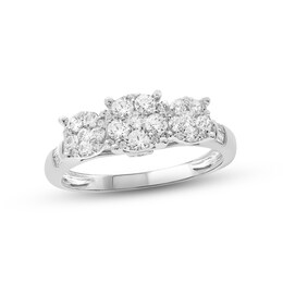 Diamond Engagement Ring 3/4 ct tw Round 10K White Gold