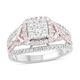 Diamond Engagement Ring 1 ct tw Round 10K Two-Tone Gold