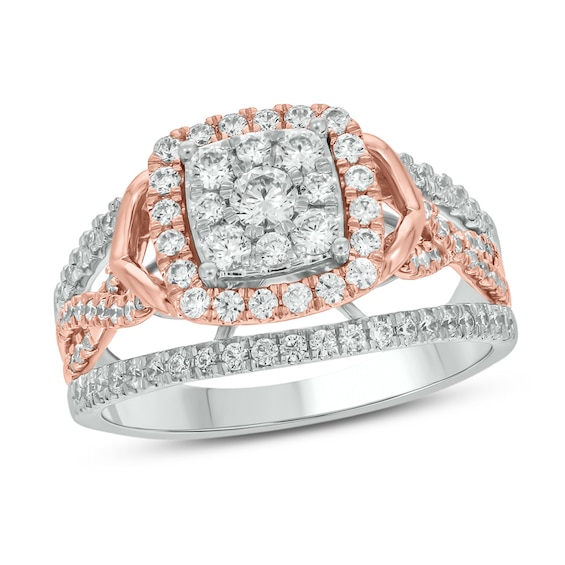 Diamond Engagement Ring 1 ct tw Round 10K Two-Tone Gold