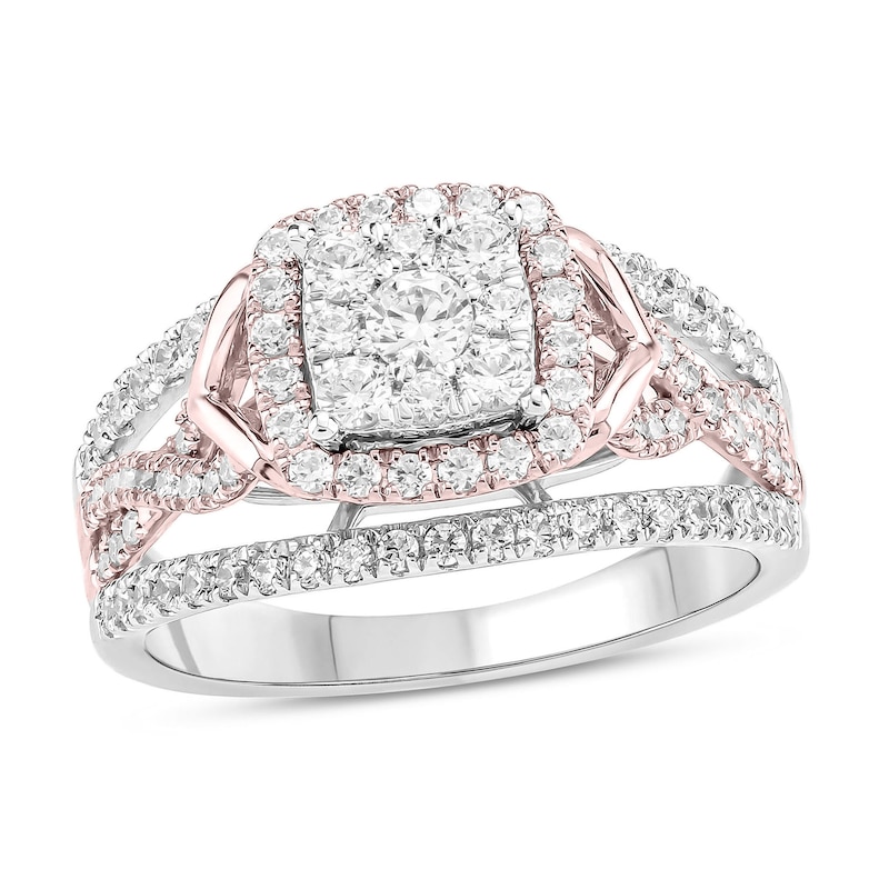 Main Image 1 of Diamond Engagement Ring 1 ct tw Round 10K Two-Tone Gold