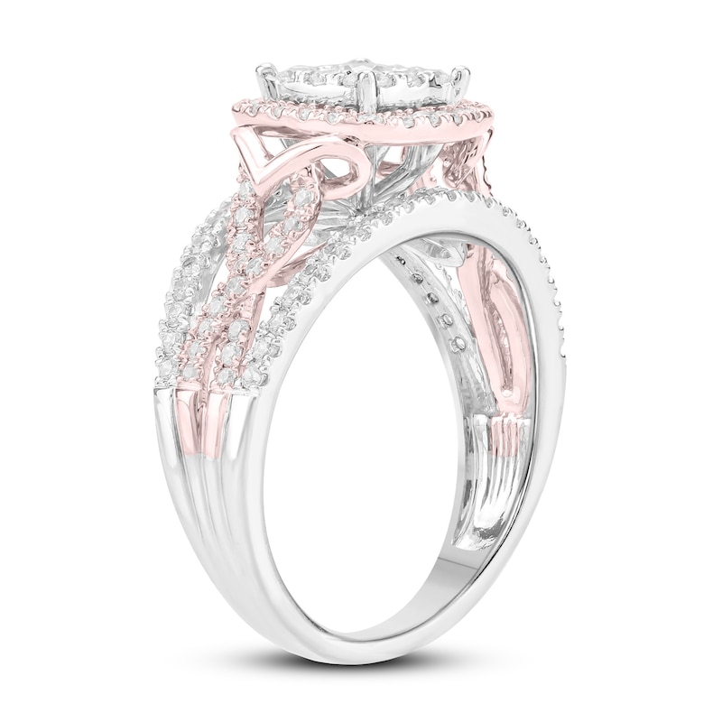 Main Image 2 of Diamond Engagement Ring 1 ct tw Round 10K Two-Tone Gold