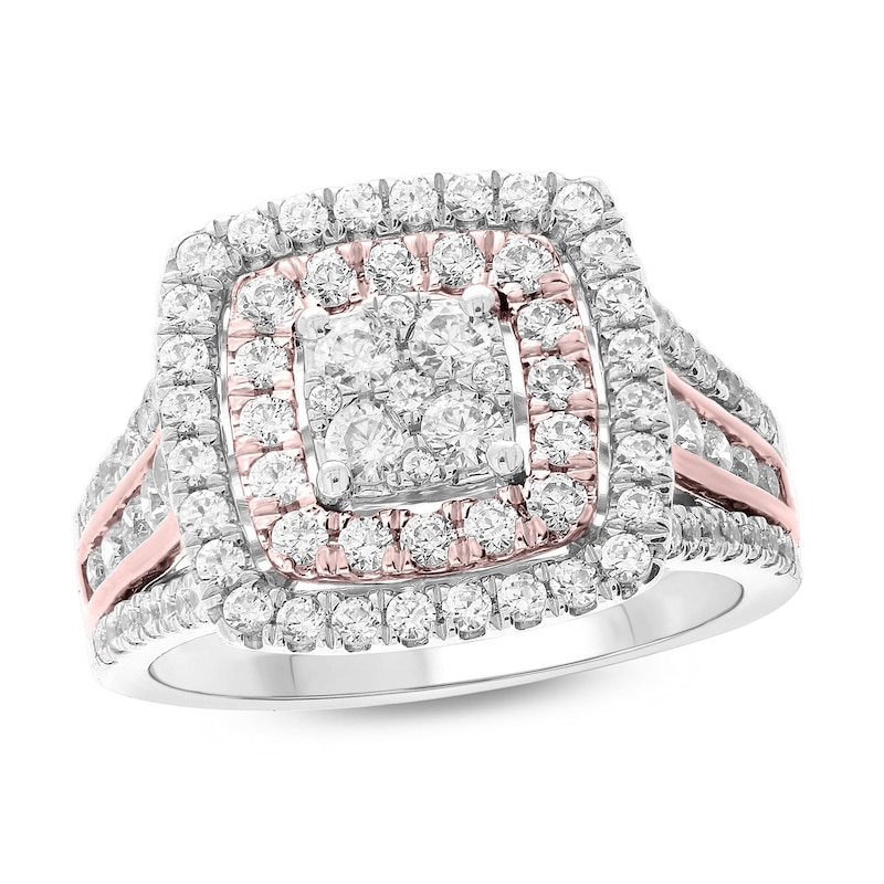 Main Image 1 of Diamond Engagement Ring 1-1/2 ct tw Round 10K Two-Tone Gold