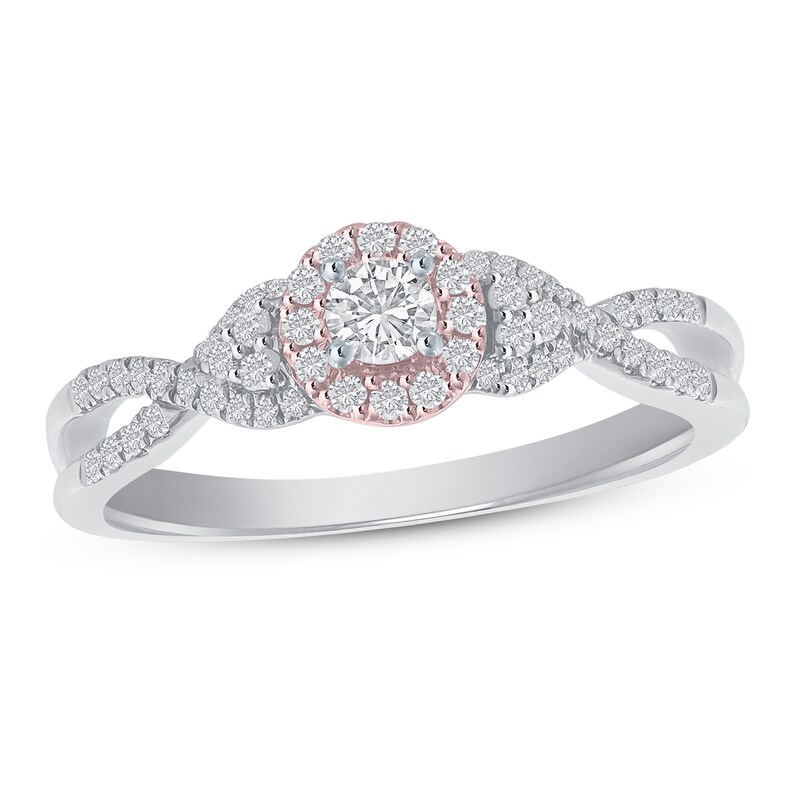 Main Image 1 of Diamond Engagement Ring 1/3 ct tw Round 14K Two-Tone Gold
