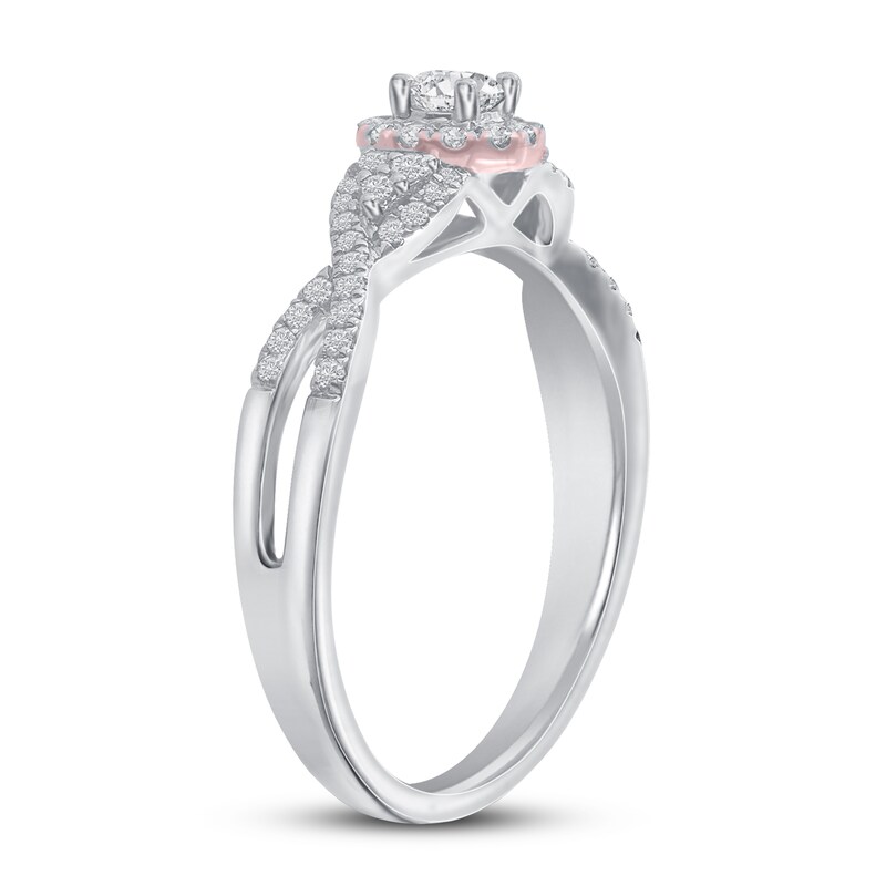 Main Image 2 of Diamond Engagement Ring 1/3 ct tw Round 14K Two-Tone Gold