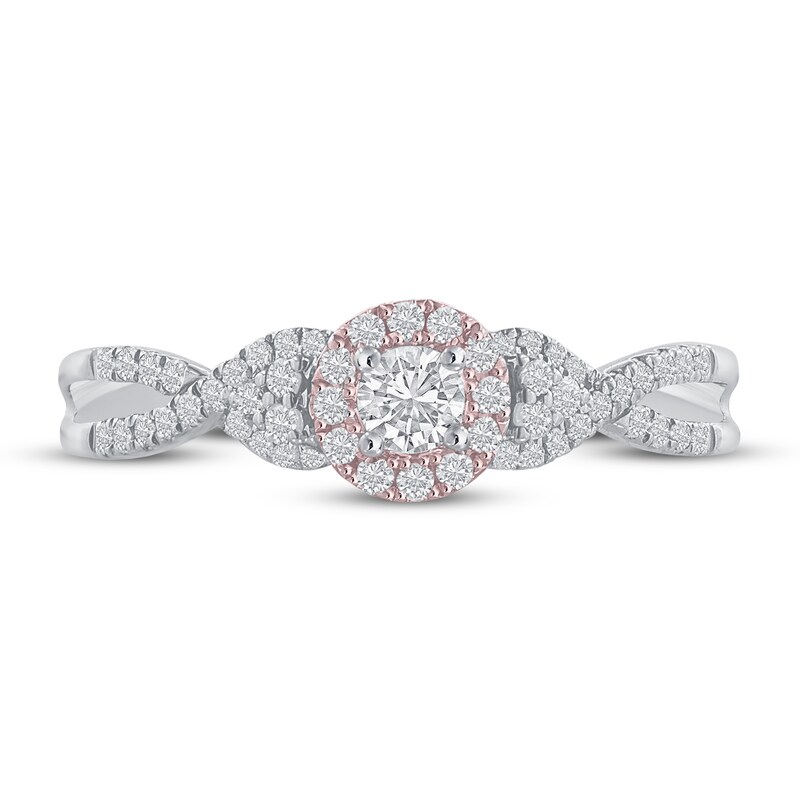 Main Image 3 of Diamond Engagement Ring 1/3 ct tw Round 14K Two-Tone Gold
