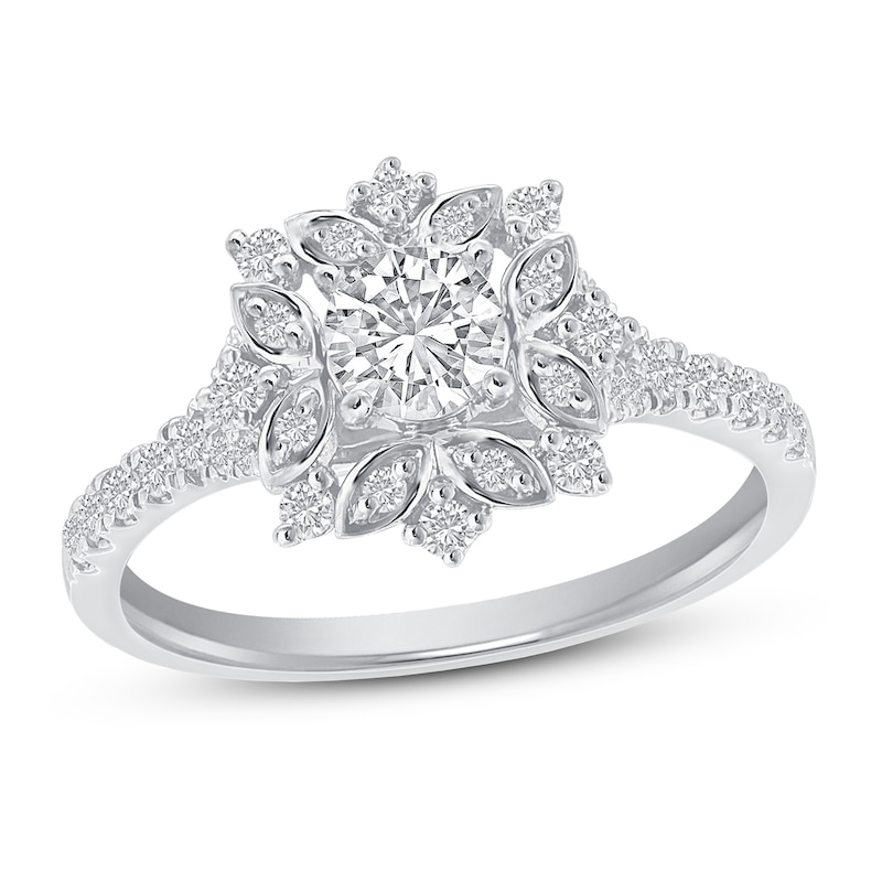 Main Image 1 of Diamond Engagement Ring 3/4 ct tw Round 14K White Gold