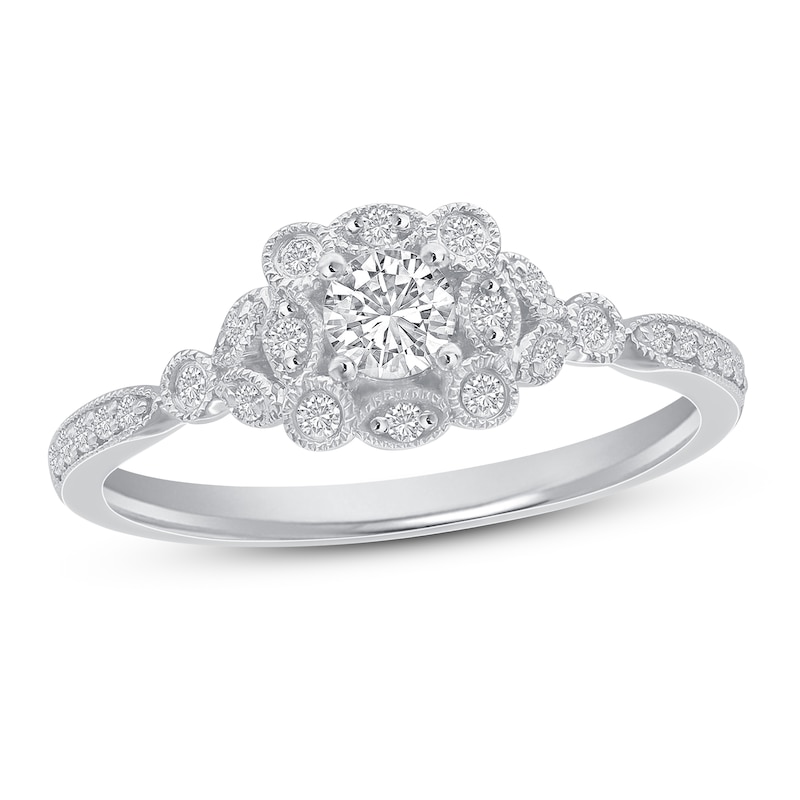 Main Image 1 of Diamond Engagement Ring 1/3 ct tw Round 14K White Gold