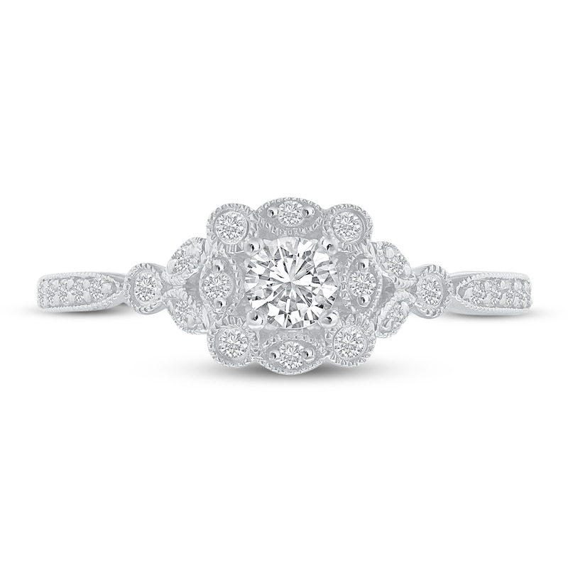 Main Image 3 of Diamond Engagement Ring 1/3 ct tw Round 14K White Gold
