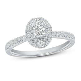 Diamond Engagement Ring 1/2 ct tw Round 14K White Gold