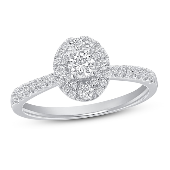 Diamond Engagement Ring 1/2 ct tw Round 14K White Gold