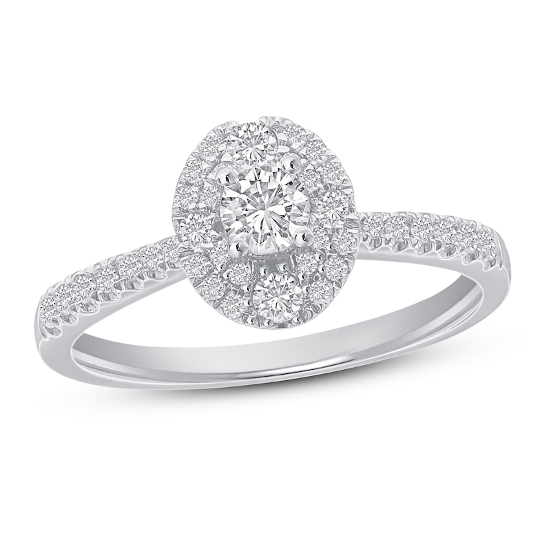 Main Image 1 of Diamond Engagement Ring 1/2 ct tw Round 14K White Gold