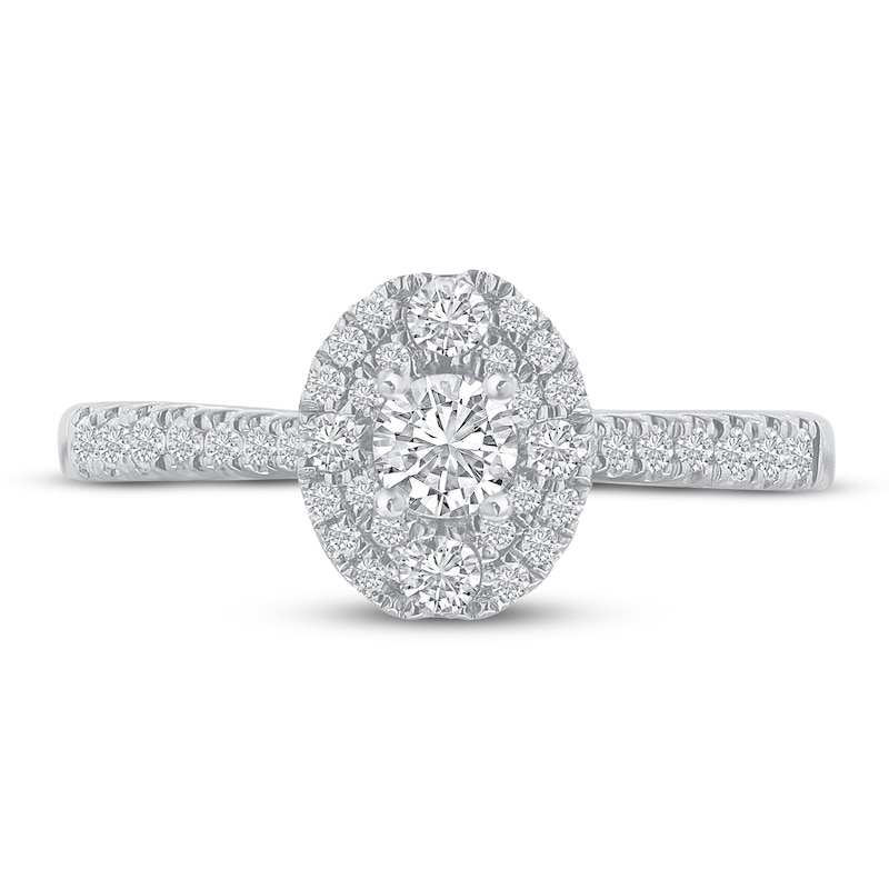 Main Image 3 of Diamond Engagement Ring 1/2 ct tw Round 14K White Gold