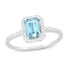 Thumbnail Image 0 of Natural Aquamarine Engagement Ring 1/4 ct tw Diamonds 14K White Gold 10.5mm