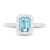 Thumbnail Image 1 of Natural Aquamarine Engagement Ring 1/4 ct tw Diamonds 14K White Gold 10.5mm