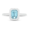Thumbnail Image 2 of Natural Aquamarine Engagement Ring 1/4 ct tw Diamonds 14K White Gold 10.5mm