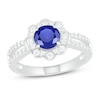 Thumbnail Image 0 of Natural Blue Sapphire Engagement Ring 3/8 ct tw Diamonds 14K White Gold
