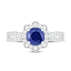 Thumbnail Image 1 of Natural Blue Sapphire Engagement Ring 3/8 ct tw Diamonds 14K White Gold