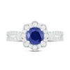 Thumbnail Image 2 of Natural Blue Sapphire Engagement Ring 3/8 ct tw Diamonds 14K White Gold