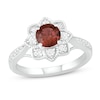 Thumbnail Image 1 of Natural Garnet Engagement Ring 1/4 ct tw Diamonds 14K White Gold