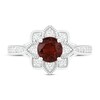 Thumbnail Image 2 of Natural Garnet Engagement Ring 1/4 ct tw Diamonds 14K White Gold