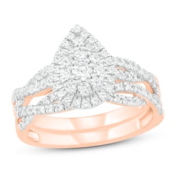 Diamond Bridal Set 3/4 ct tw Round 14K Rose Gold