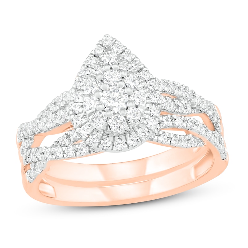 Main Image 1 of Diamond Bridal Set 3/4 ct tw Round 14K Rose Gold