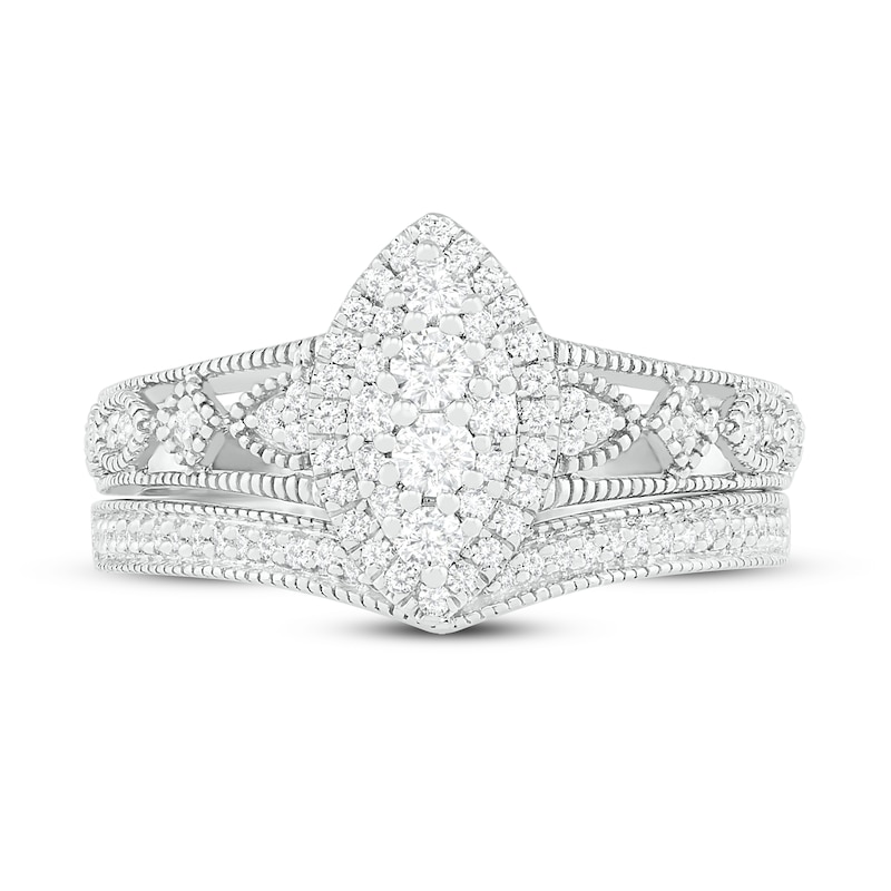Main Image 2 of Diamond Bridal Set 1/2 ct tw Round 14K White Gold