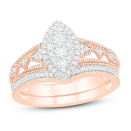 Diamond Bridal Set 1/2 ct tw Round 14K Rose Gold