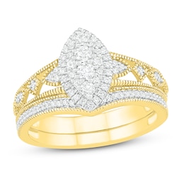 Diamond Bridal Set 1/2 ct tw Round 14K Yellow Gold