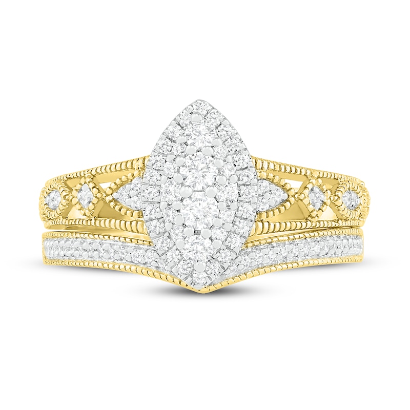 Main Image 2 of Diamond Bridal Set 1/2 ct tw Round 14K Yellow Gold