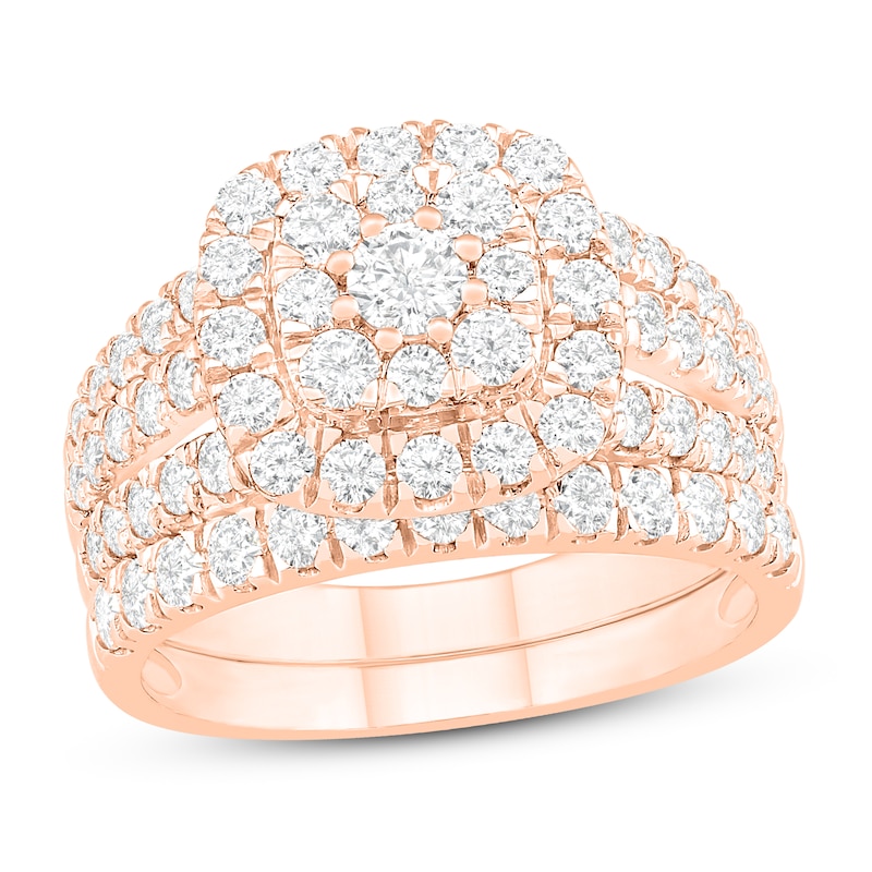 Diamond Bridal Set 1-3/4 ct tw Round 14K Rose Gold