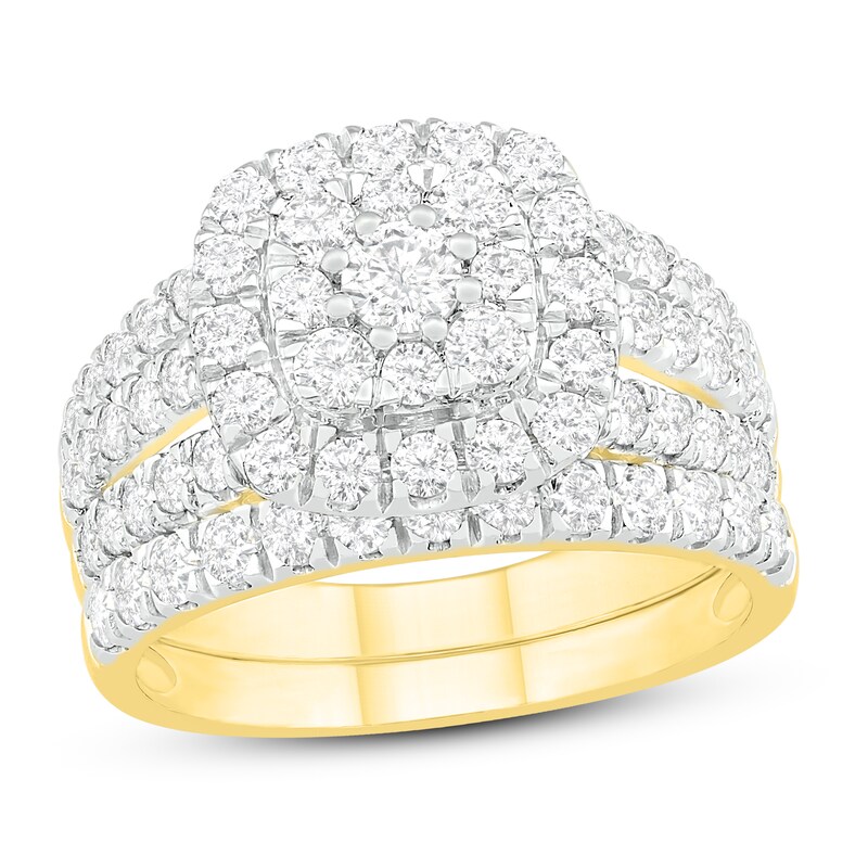 Main Image 1 of Diamond Bridal Set 1-3/4 ct tw Round 14K Yellow Gold