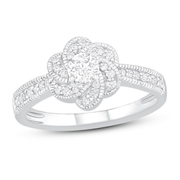 Diamond Engagement Ring 3/8 ct tw Round 14K White Gold