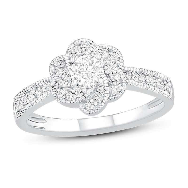 Main Image 1 of Diamond Engagement Ring 3/8 ct tw Round 14K White Gold