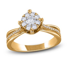 Diamond Engagement Ring 3/8 ct tw Round 14K Yellow Gold