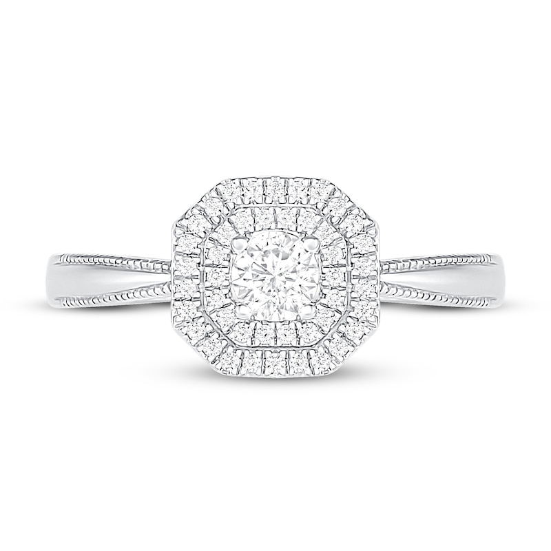 Main Image 2 of Diamond Engagement Ring 1/3 ct tw Round 14K White Gold