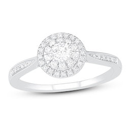 Diamond Engagement Ring 1/3 ct tw Round 14K White Gold