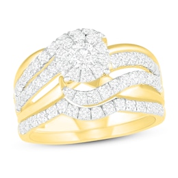 Diamond Bridal Set 7/8 ct tw Round 14K Yellow Gold