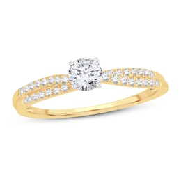 Diamond Engagement Ring 1/2 ct tw Round 14K Yellow Gold