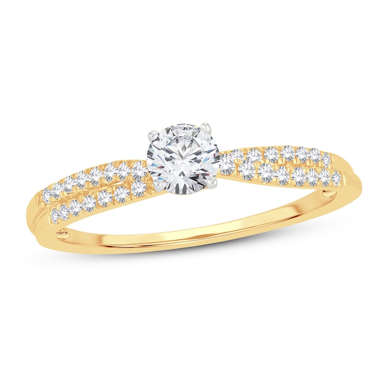 Main Image 1 of Diamond Engagement Ring 1/2 ct tw Round 14K Yellow Gold