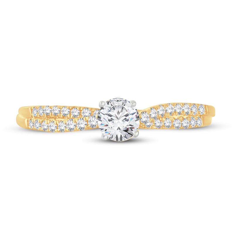 Main Image 3 of Diamond Engagement Ring 1/2 ct tw Round 14K Yellow Gold