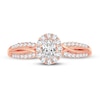 Thumbnail Image 3 of Diamond Engagement Ring 1/2 ct tw Round/Oval 14K Rose Gold