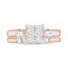Thumbnail Image 3 of Diamond Bridal Set 1-1/2 ct tw Round/Princess/Baguette 14K Rose Gold