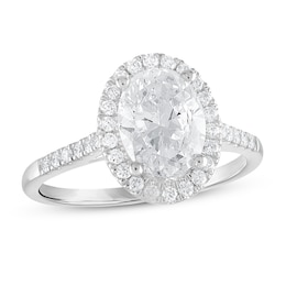 Diamond Engagement Ring 1-3/4 ct tw Oval/Round 18K White Gold