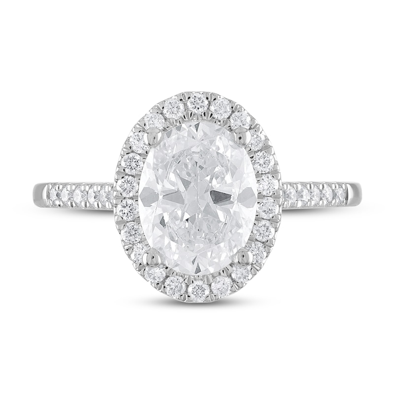 Main Image 3 of Diamond Engagement Ring 1-3/4 ct tw Oval/Round 18K White Gold
