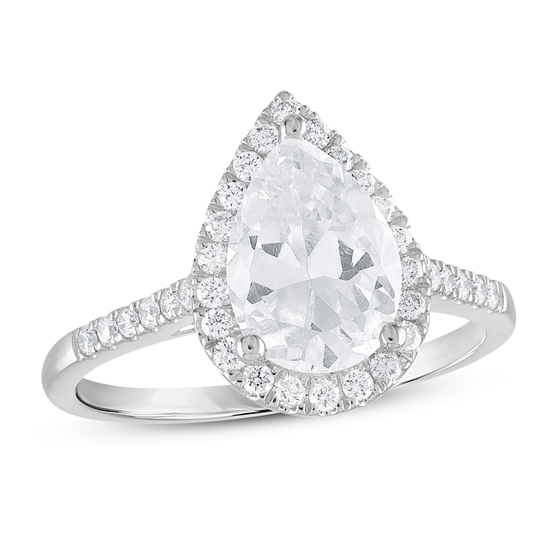 Diamond Engagement Ring 1-3/4 ct tw Pear-shaped 18K White Gold