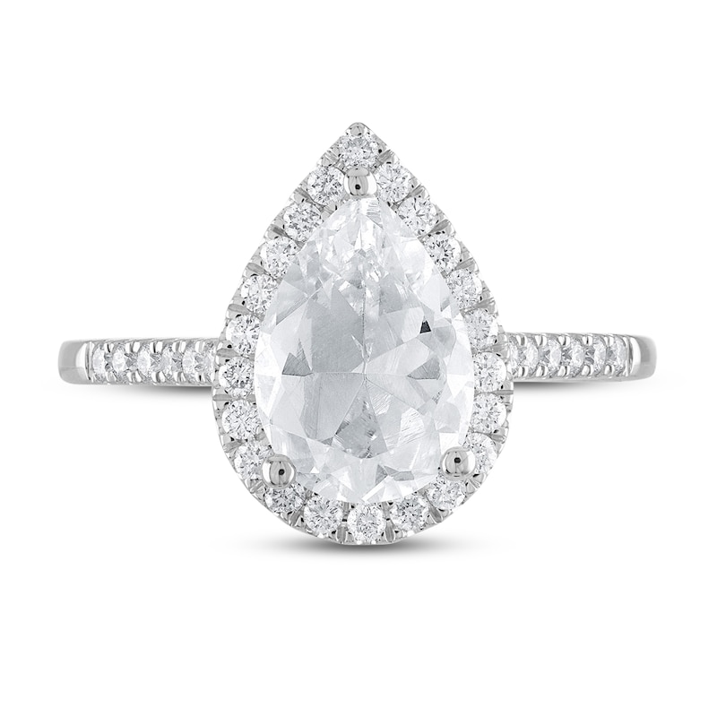 Main Image 3 of Diamond Engagement Ring 1-3/4 ct tw Pear-shaped 18K White Gold