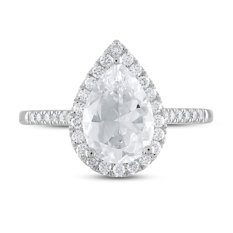 Diamond Engagement Ring 1-3/4 ct tw Pear-shaped 18K White Gold